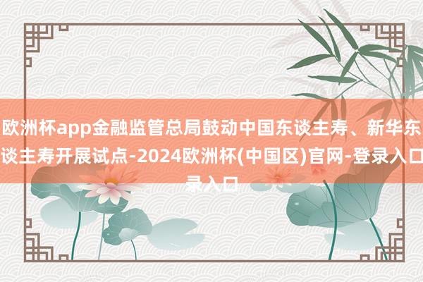 欧洲杯app金融监管总局鼓动中国东谈主寿、新华东谈主寿开展试点-2024欧洲杯(中国区)官网-登录入口