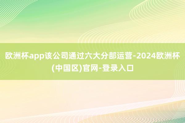 欧洲杯app该公司通过六大分部运营-2024欧洲杯(中国区)官网-登录入口